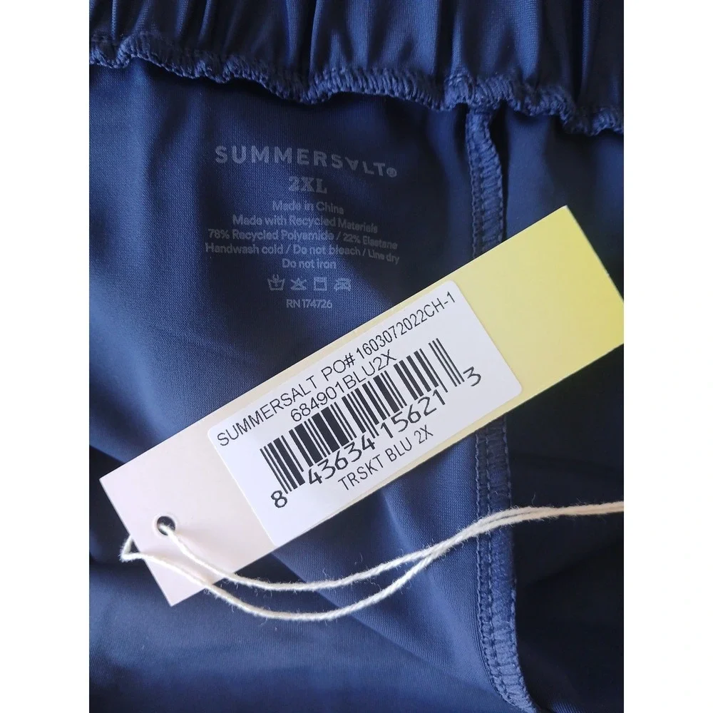 NEW summersalt runched swim skirt size XXL blue pool resort vacation cruise